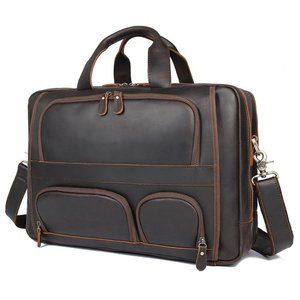 Crazy Horse Leather Men's Briefcase